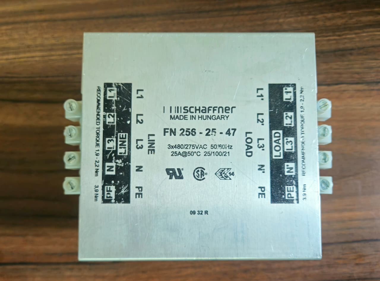 Schaffner FN 258-25-47 25A 480V 3-Phase EMC RFI Line Filter Tested Working