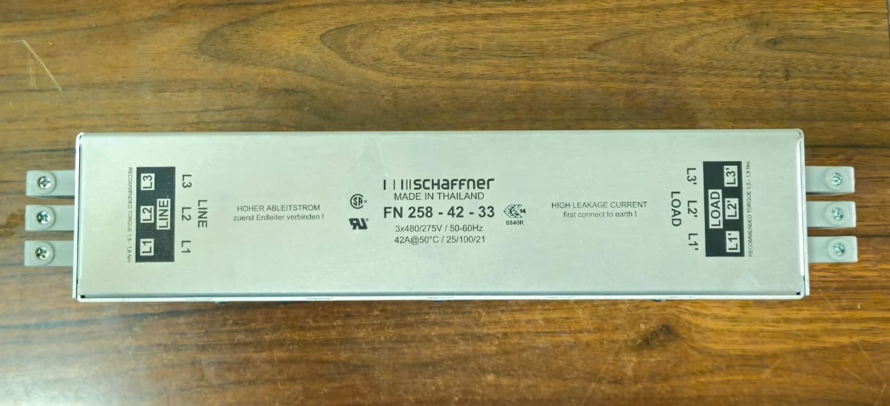 Schaffner FN 258-42-33 42A 3-Phase EMC/RFI Power Line Filter 480V